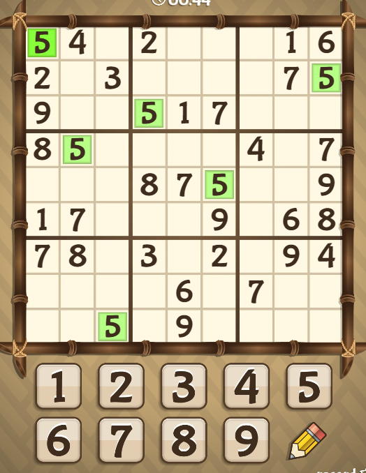 Sudoku Choose Number