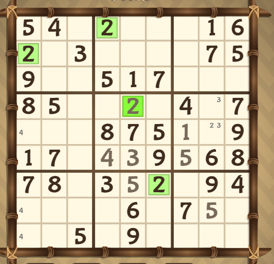 Sudoku Remaining Numbers